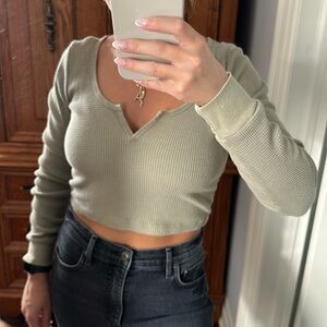TNA WAFFLE CROPPED LONG-SLEEVE